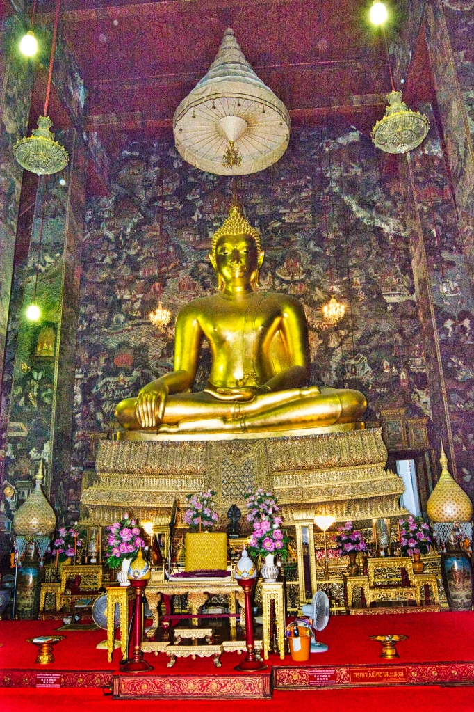 Phra Si Sakyamuni Buddha in the Subduing Mara mudra, Wat Suthat, Bangkok, TH